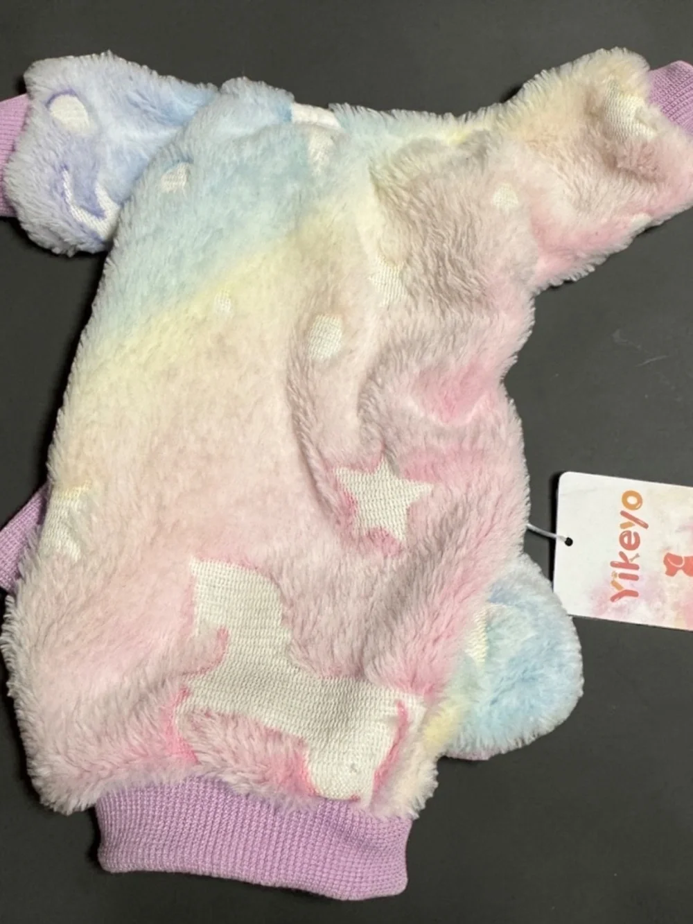 Pink Glow in the Dark Dog Pajamas XXXS Soft Fleece Puppy Jumpsuit NWT